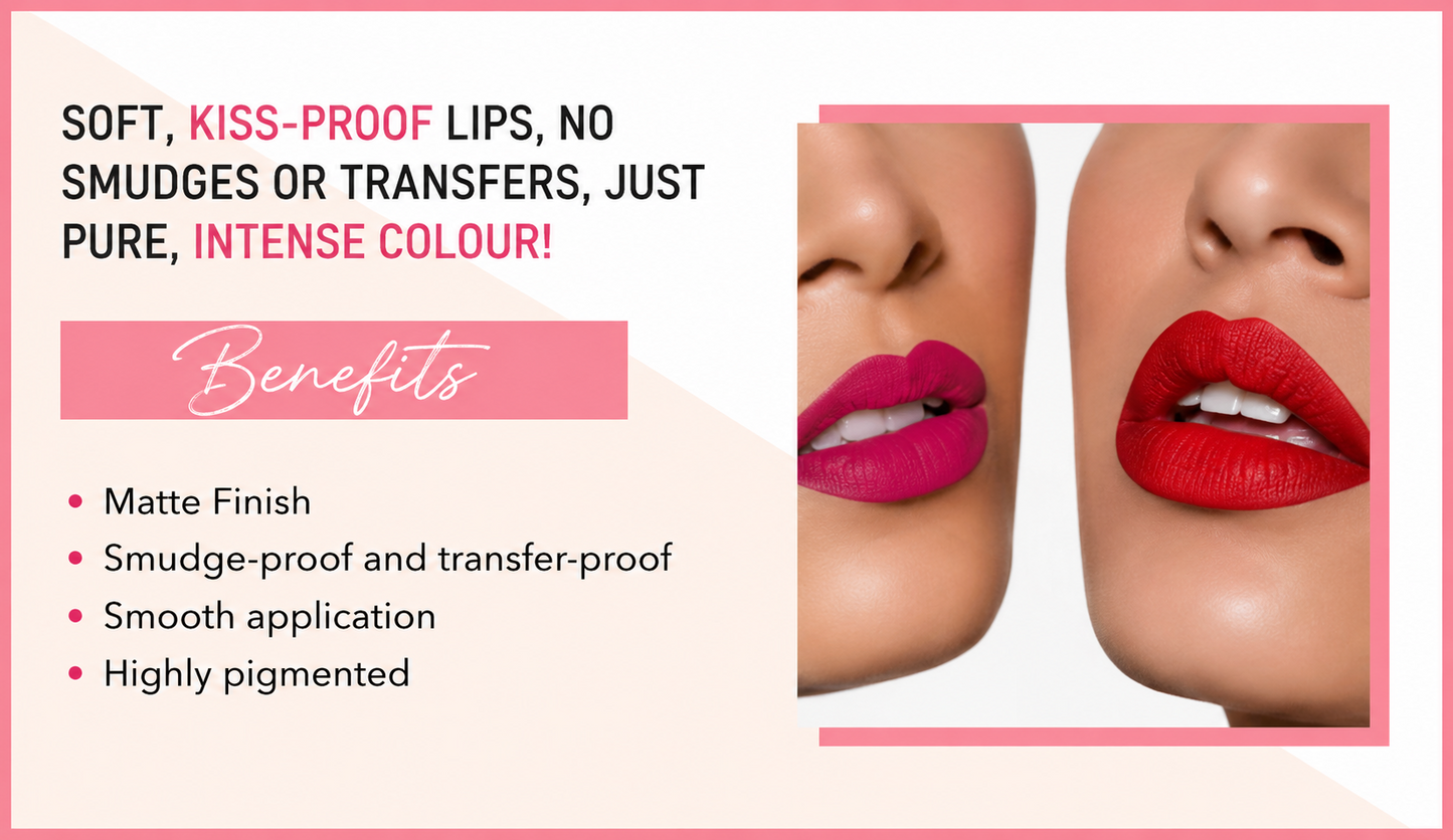 New velvet long lasting waterproof non transfer liquid matte lipstick set of 6