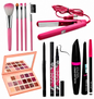 CLASSY MAKEUP COMBO OF EYE SHADOW MAKEUP KIT + 5 &nbsp;EYEBRUSH + 2PC EYELINER + KAJAL + STRAIGHTENER+ MASCARA