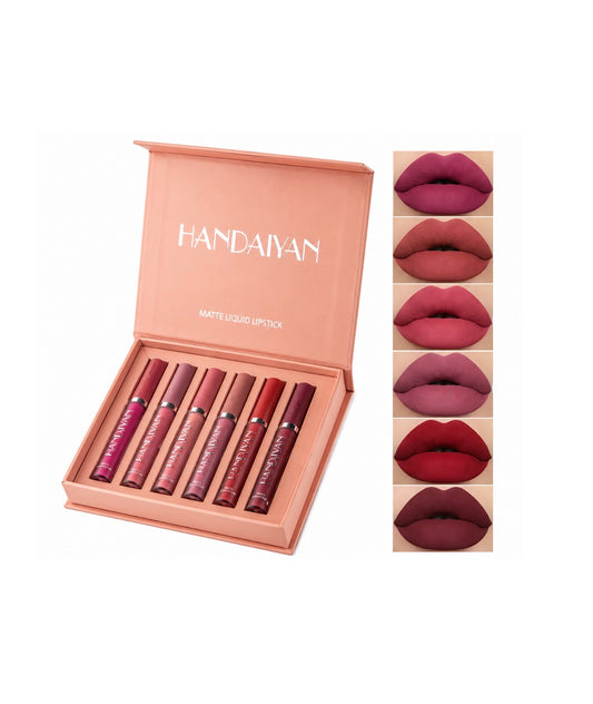 New velvet long lasting waterproof non transfer liquid matte lipstick set of 6